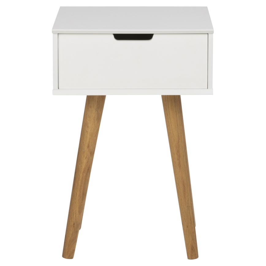 Нощно шкафче CARLY дъб/бяло