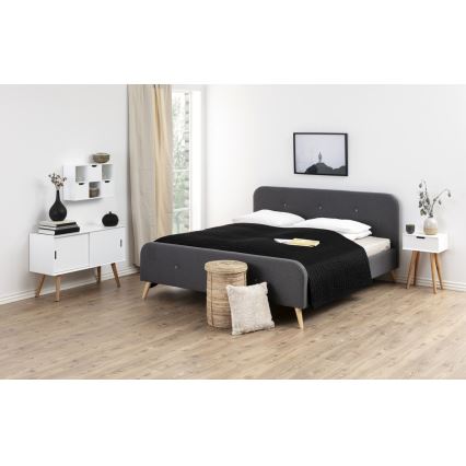 Нощно шкафче CARLY дъб/бяло