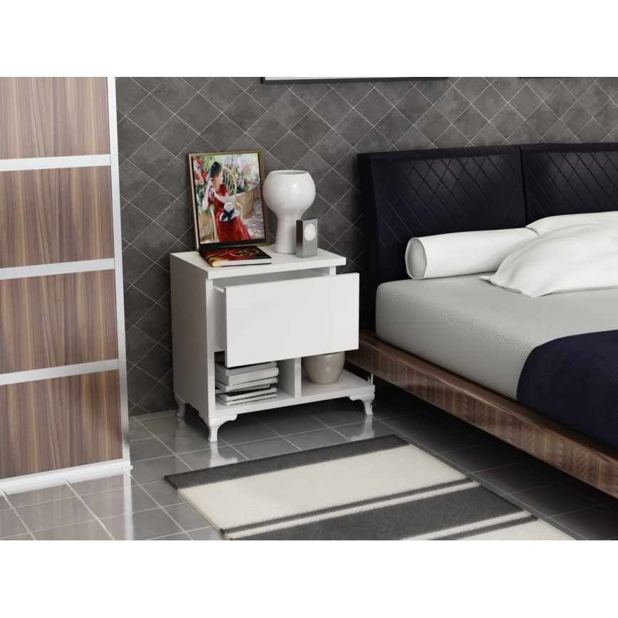 Нощно шкафче CAST 46,8x46,8 cм бяло