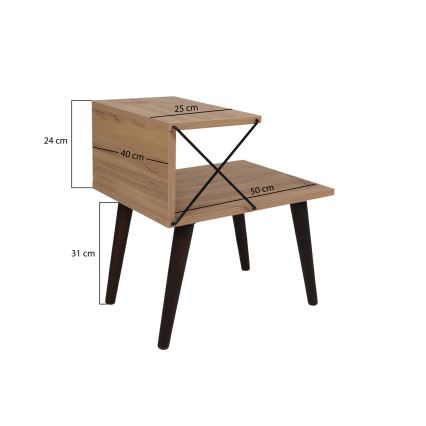 Нощно шкафче CROSS 55x50 cм кафяво