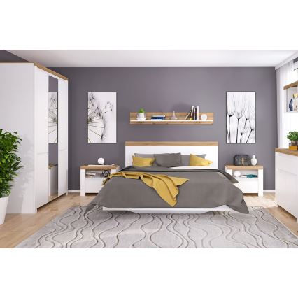 Нощно шкафче DAMINO 50,5x60 см бяло/дъб вотан