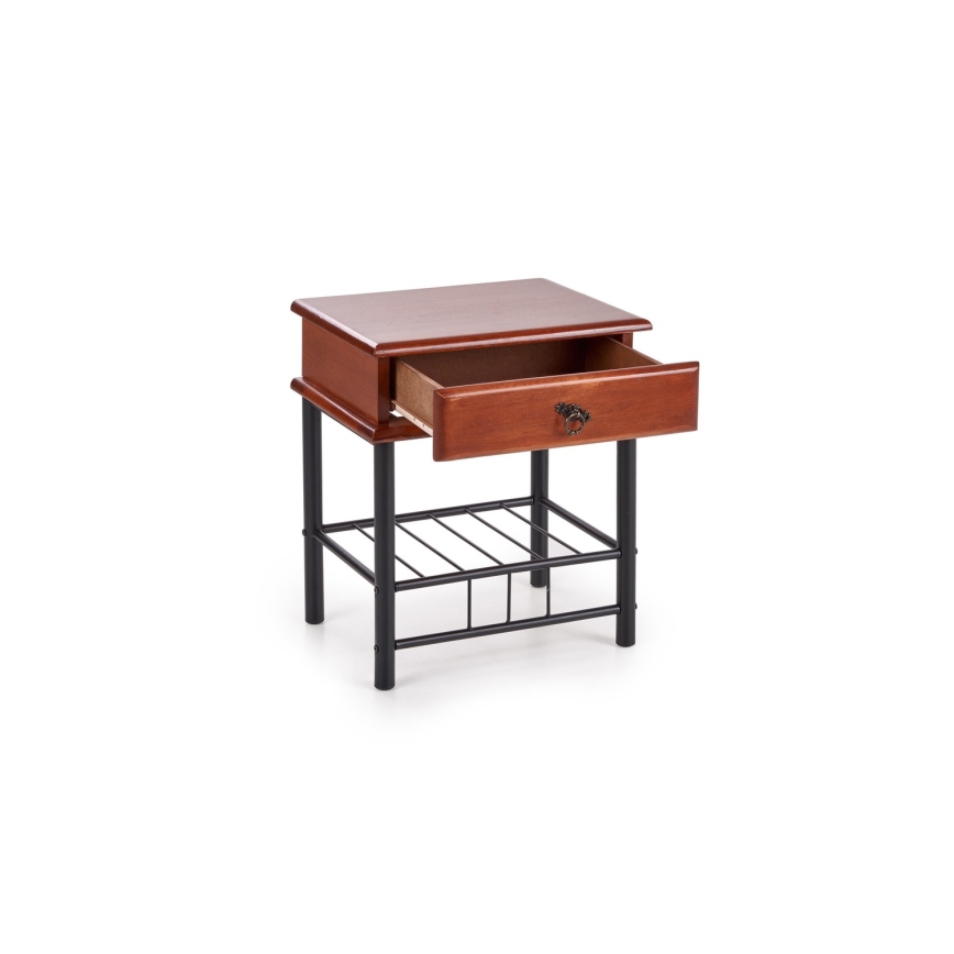 Нощно шкафче FIONA 55x48 cm кафяв/черен