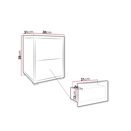 Нощно шкафче GESITA 30x38 см кашмир