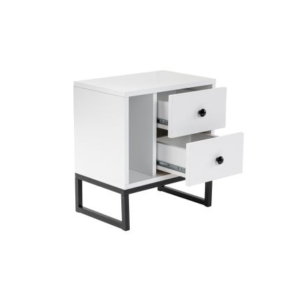 Нощно шкафче GLIMMER 50x45,2 см бял/черен