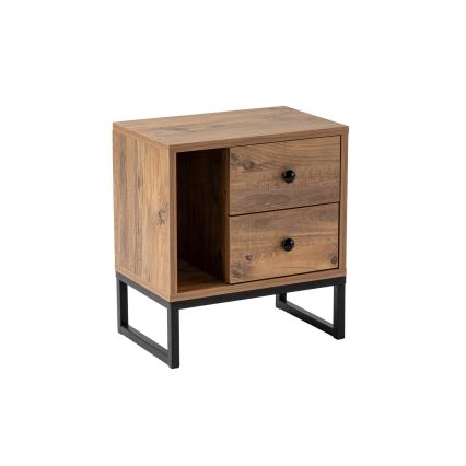 Нощно шкафче GLIMMER 50x45,2 см бор атлантик/черен