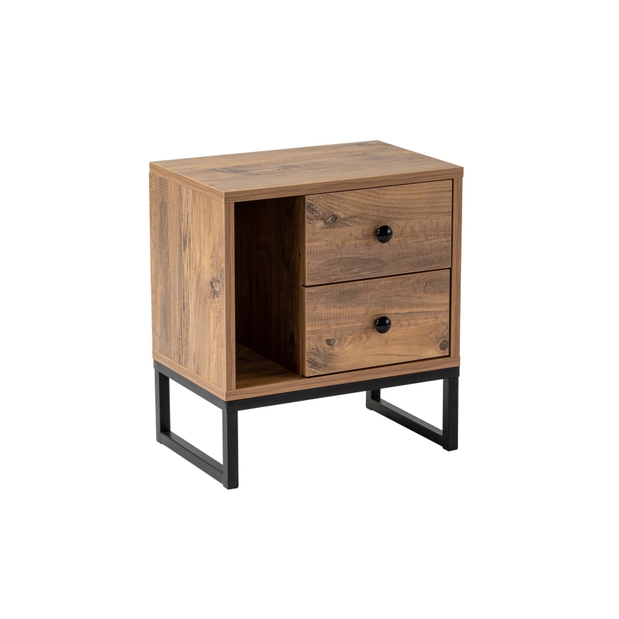 Нощно шкафче GLIMMER 50x45,2 см бор атлантик/черен