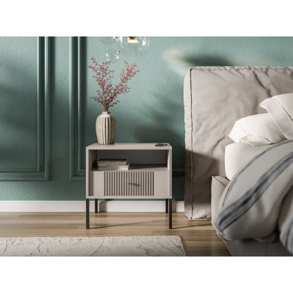 Нощно шкафче LUE бежово/черно