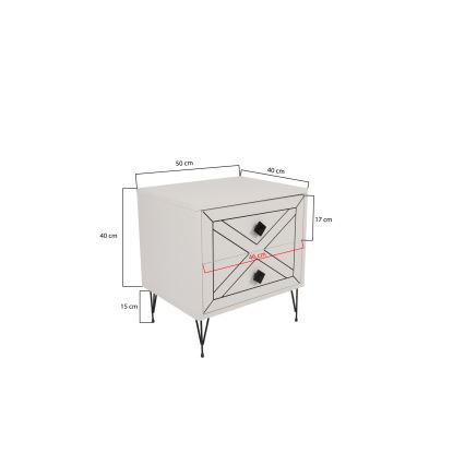 Нощно шкафче LUNA 50x55 cм бяло