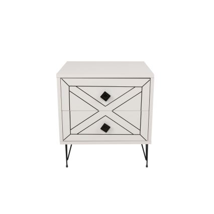 Нощно шкафче LUNA 50x55 cм бяло