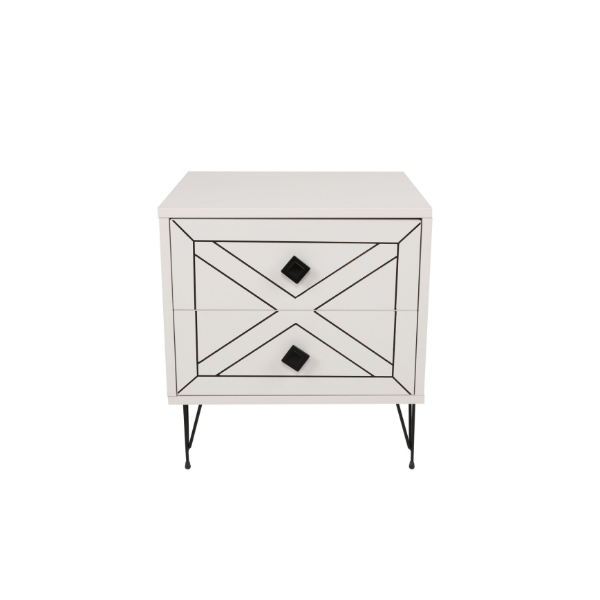 Нощно шкафче LUNA 50x55 cм бяло