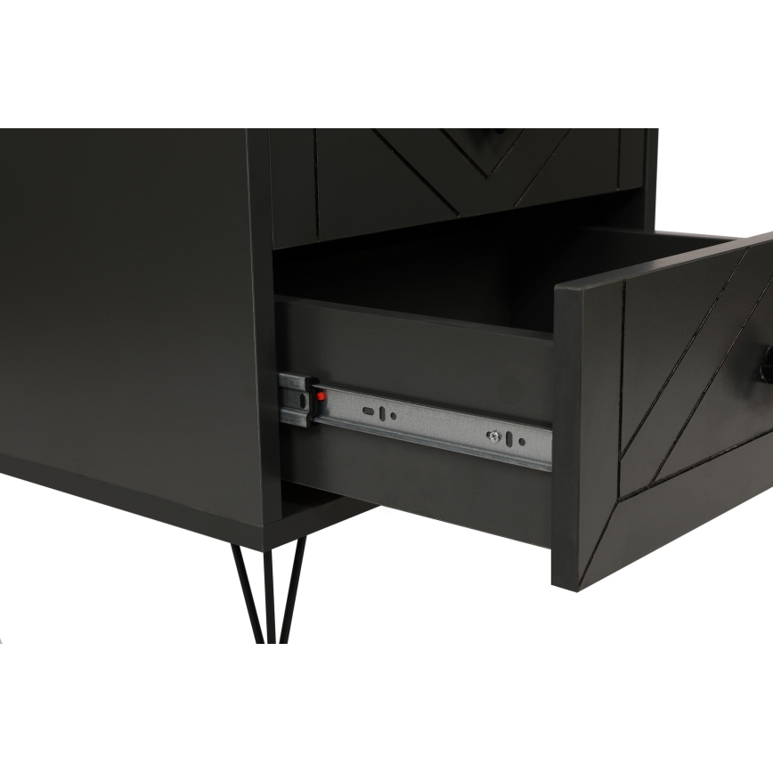 Нощно шкафче LUNA 55x50 cм антрацит/черно