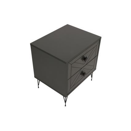 Нощно шкафче LUNA 55x50 cм антрацит/черно