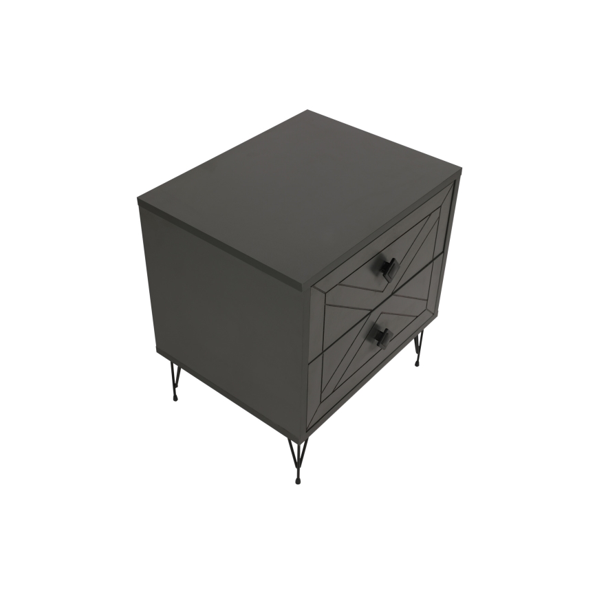 Нощно шкафче LUNA 55x50 cм антрацит/черно