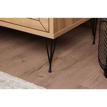 Нощно шкафче LUNA 55x50 cм кафяво/черно