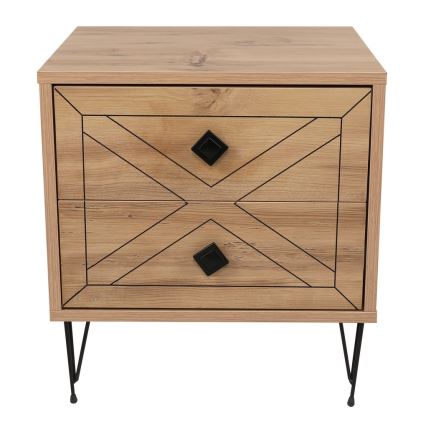 Нощно шкафче LUNA 55x50 cм кафяво/черно