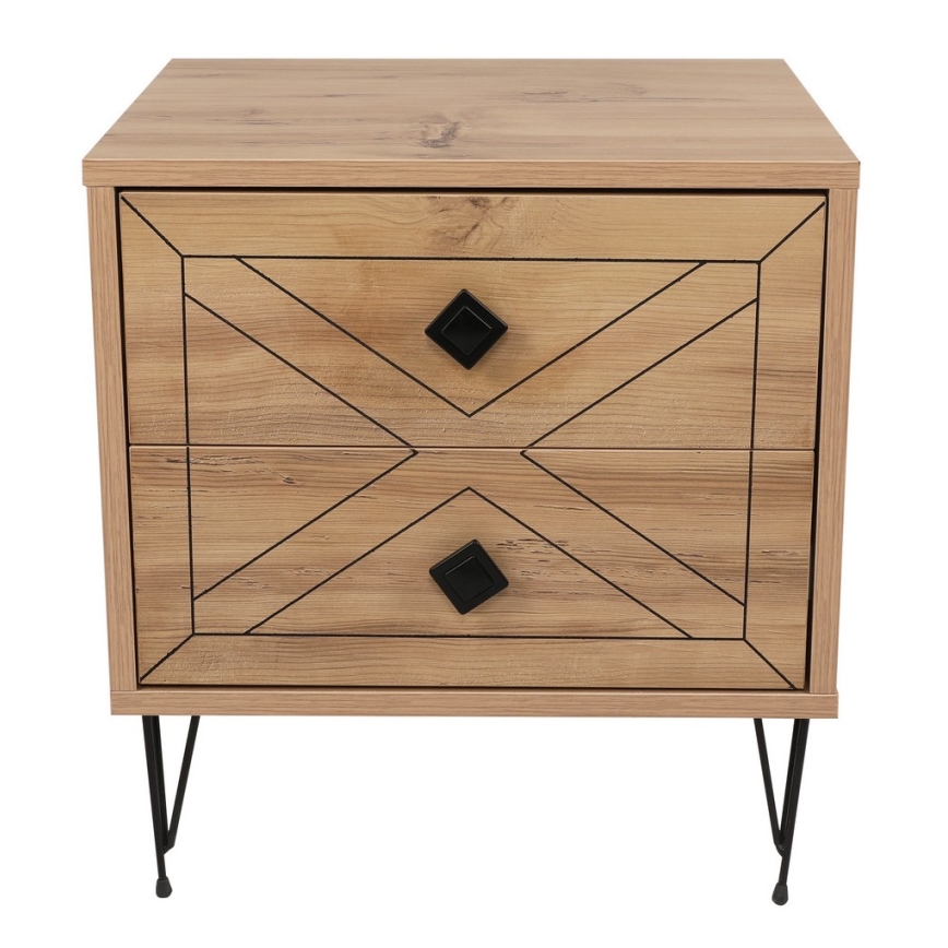 Нощно шкафче LUNA 55x50 cм кафяво/черно