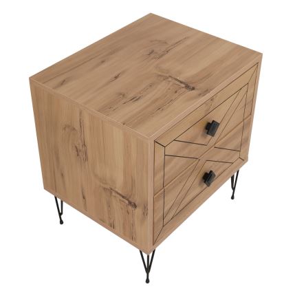 Нощно шкафче LUNA 55x50 cм кафяво/черно