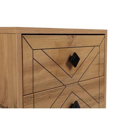 Нощно шкафче LUNA 55x50 cм кафяво/черно