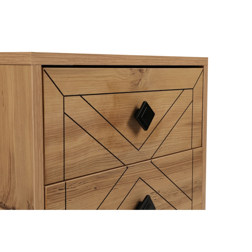 Нощно шкафче LUNA 55x50 cм кафяво/черно