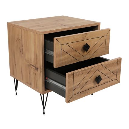 Нощно шкафче LUNA 55x50 cм кафяво/черно