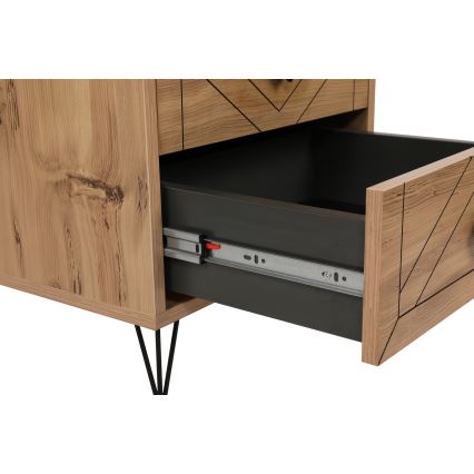 Нощно шкафче LUNA 55x50 cм кафяво/черно