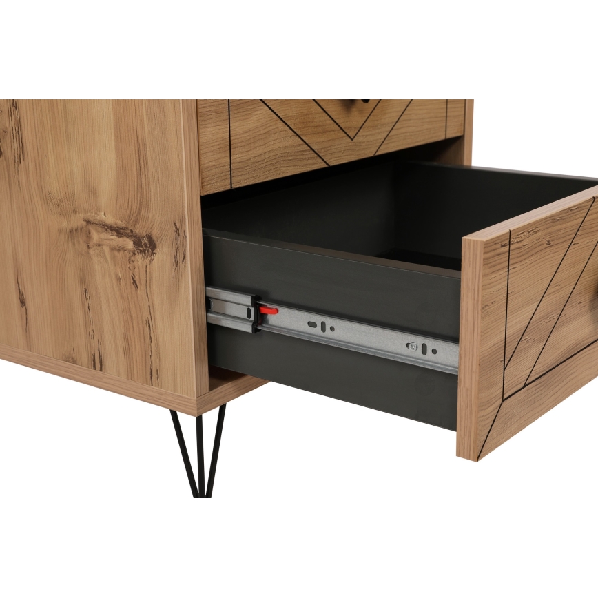 Нощно шкафче LUNA 55x50 cм кафяво/черно