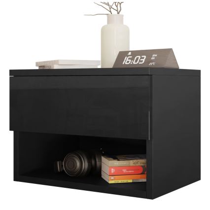 Нощно шкафче NECE 32x45 см черен