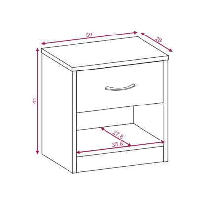 Нощно шкафче NED бяло