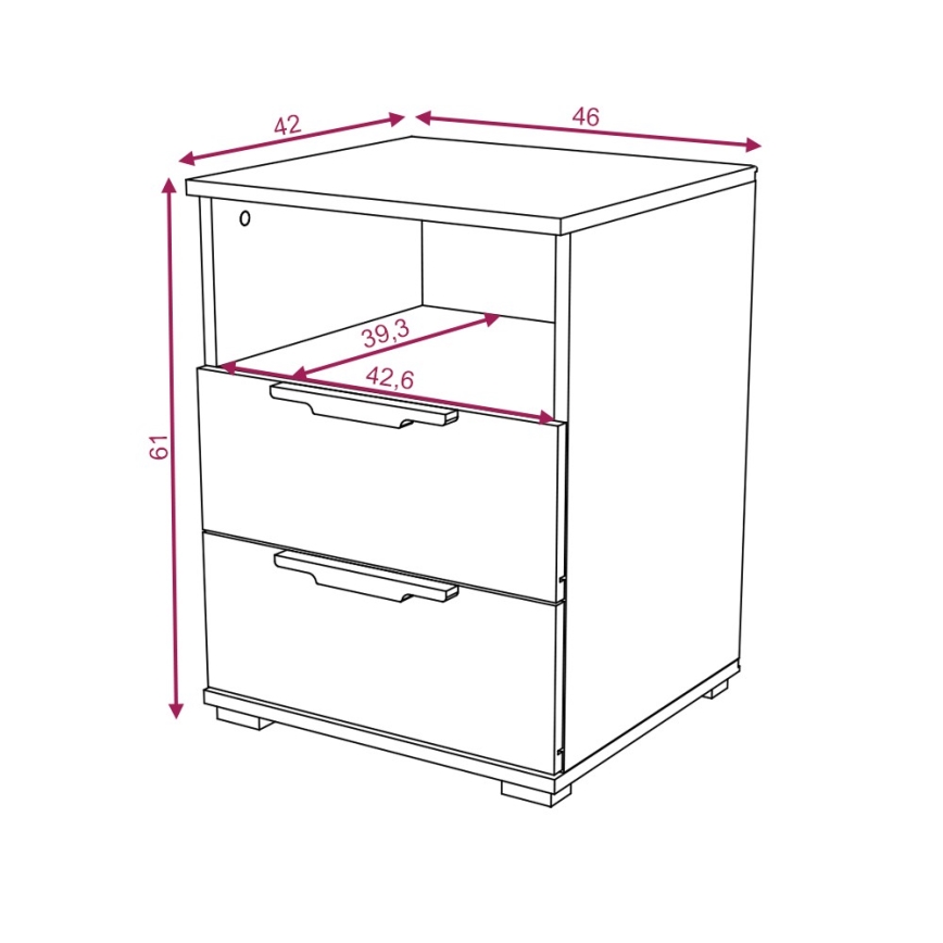 Нощно шкафче NED, дъб Wotan