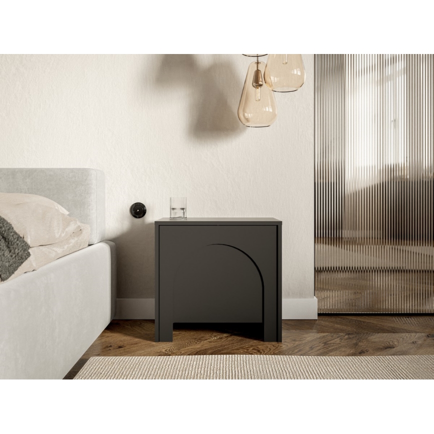 Нощно шкафче NIO в цвят антрацит
