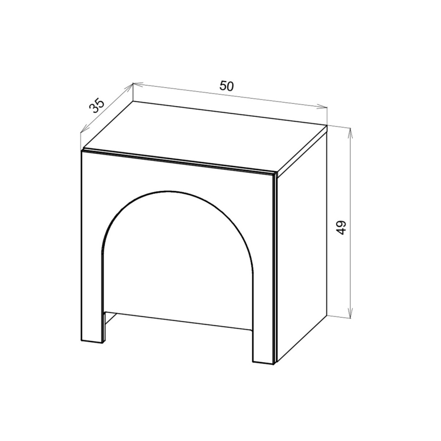 Нощно шкафче NIO в цвят антрацит