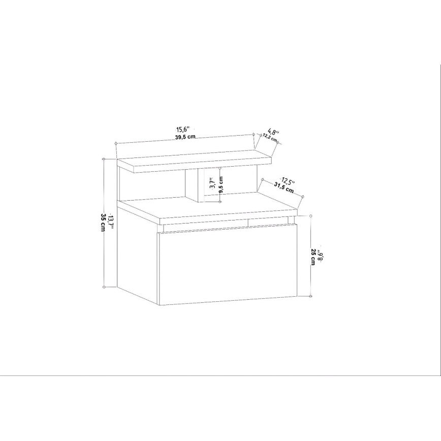 Нощно шкафче NOVEN антрацит