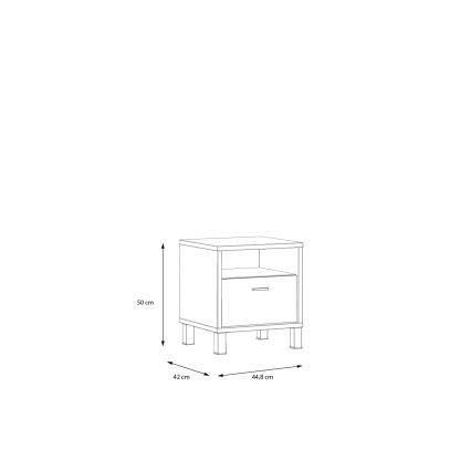 Нощно шкафче OREN кафяво/черно