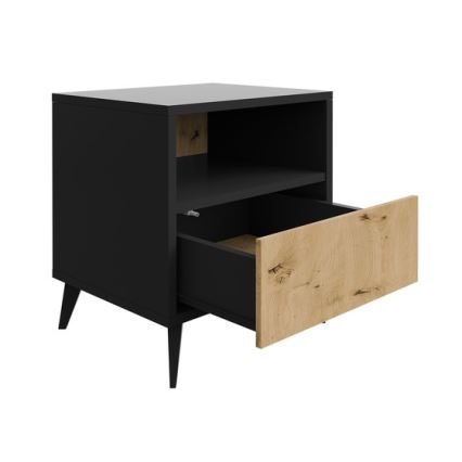 Нощно шкафче OVESSI 52x47 см черен/дъб артисан