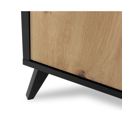 Нощно шкафче OVESSI 52x47 см черен/дъб артисан