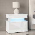 Нощно шкафче с LED осветление GLOSSA 55x51 см бяло/гланц