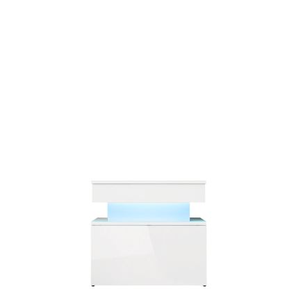 Нощно шкафче с LED осветление GLOSSA 55x51 см бяло/гланц