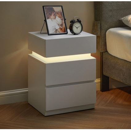 Нощно шкафче с подсветка SMARTIE бяло