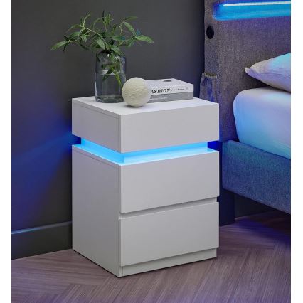 Нощно шкафче с подсветка SMARTIE бяло