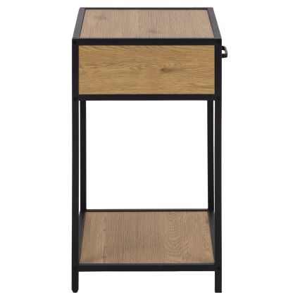 Нощно шкафче SARON, дъб/черно