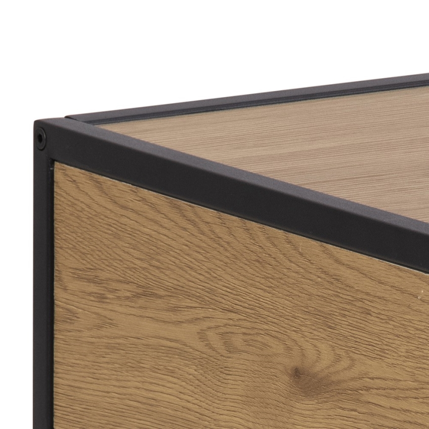 Нощно шкафче SARON, дъб/черно