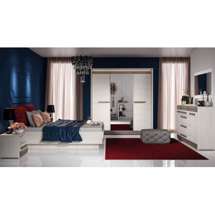 Нощно шкафче SARPA 45x46 см бял/кафяв