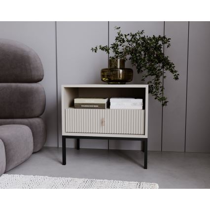 Нощно шкафче SUE бежово/кашемир