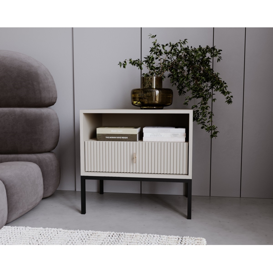 Нощно шкафче SUE бежово/кашемир