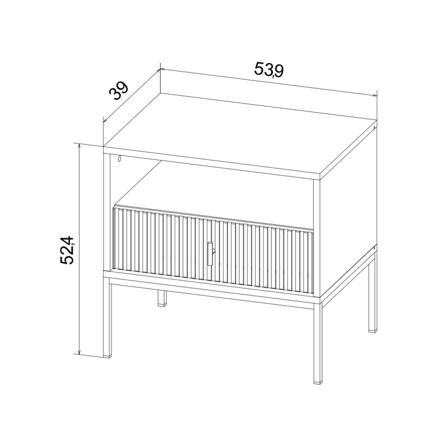 Нощно шкафче SUE бежово/кашемир