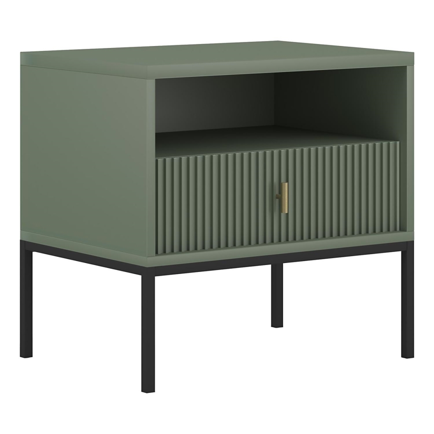 Нощно шкафче SUE зелено/черно