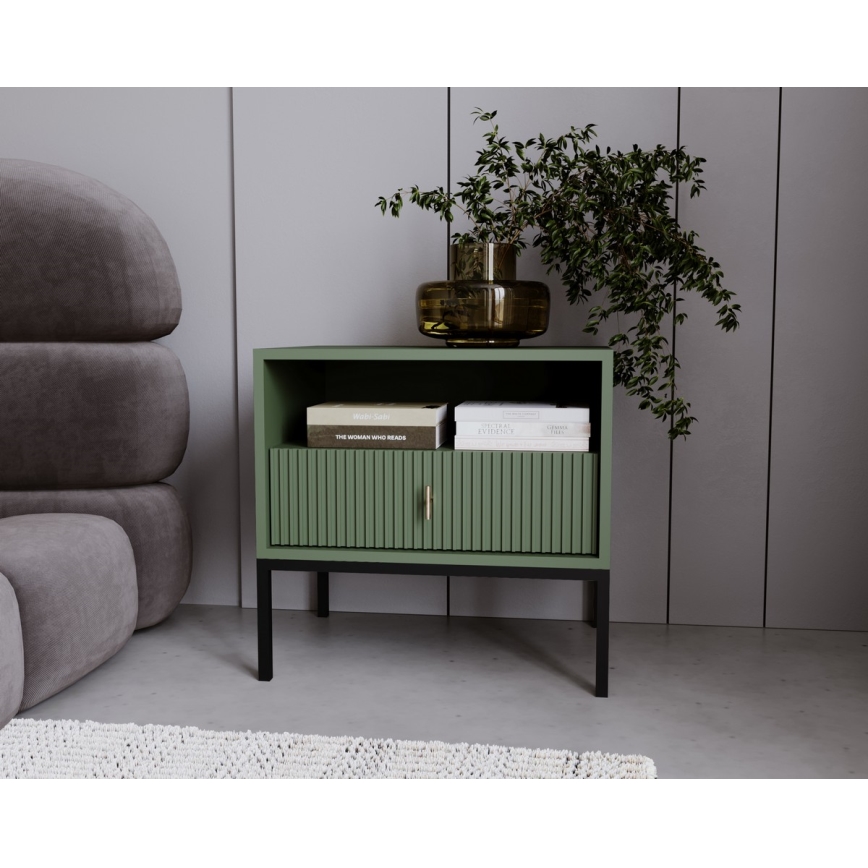 Нощно шкафче SUE зелено/черно
