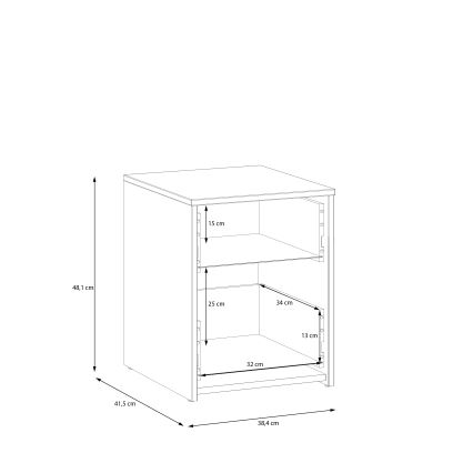 Нощно шкафче URO дъб artisan/бяло