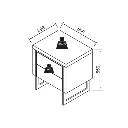 Нощно шкафче ZARINE, дъб