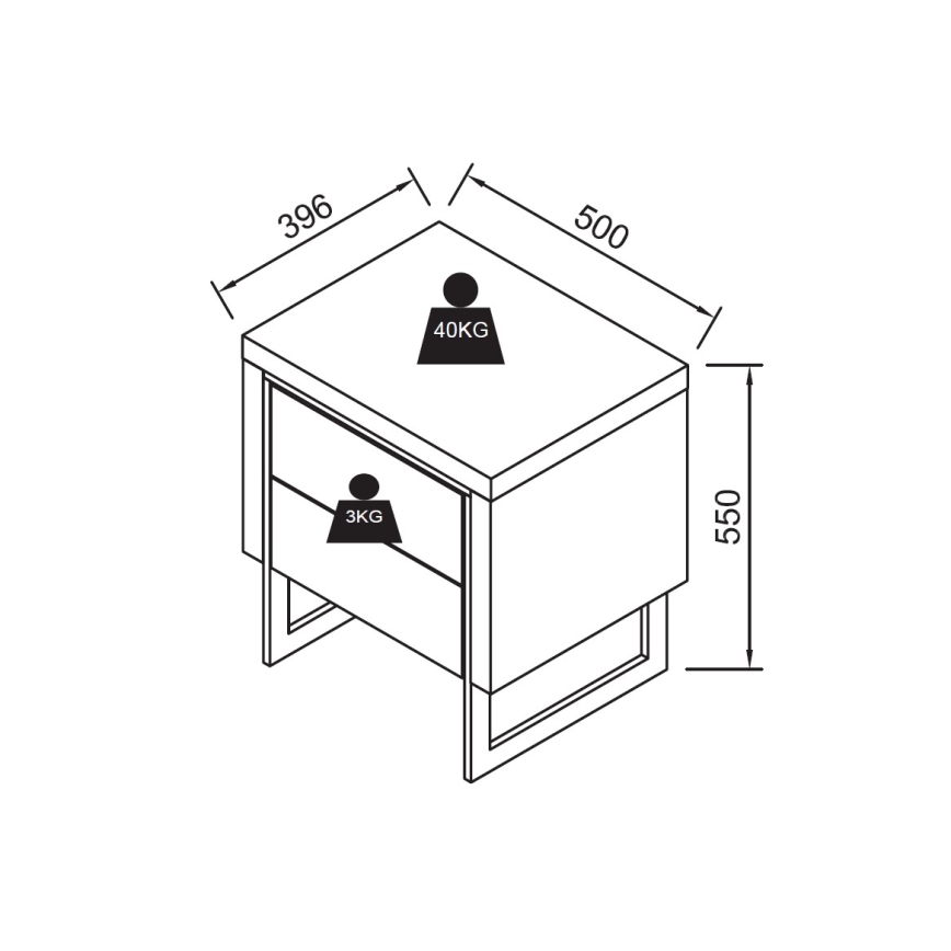 Нощно шкафче ZARINE, дъб